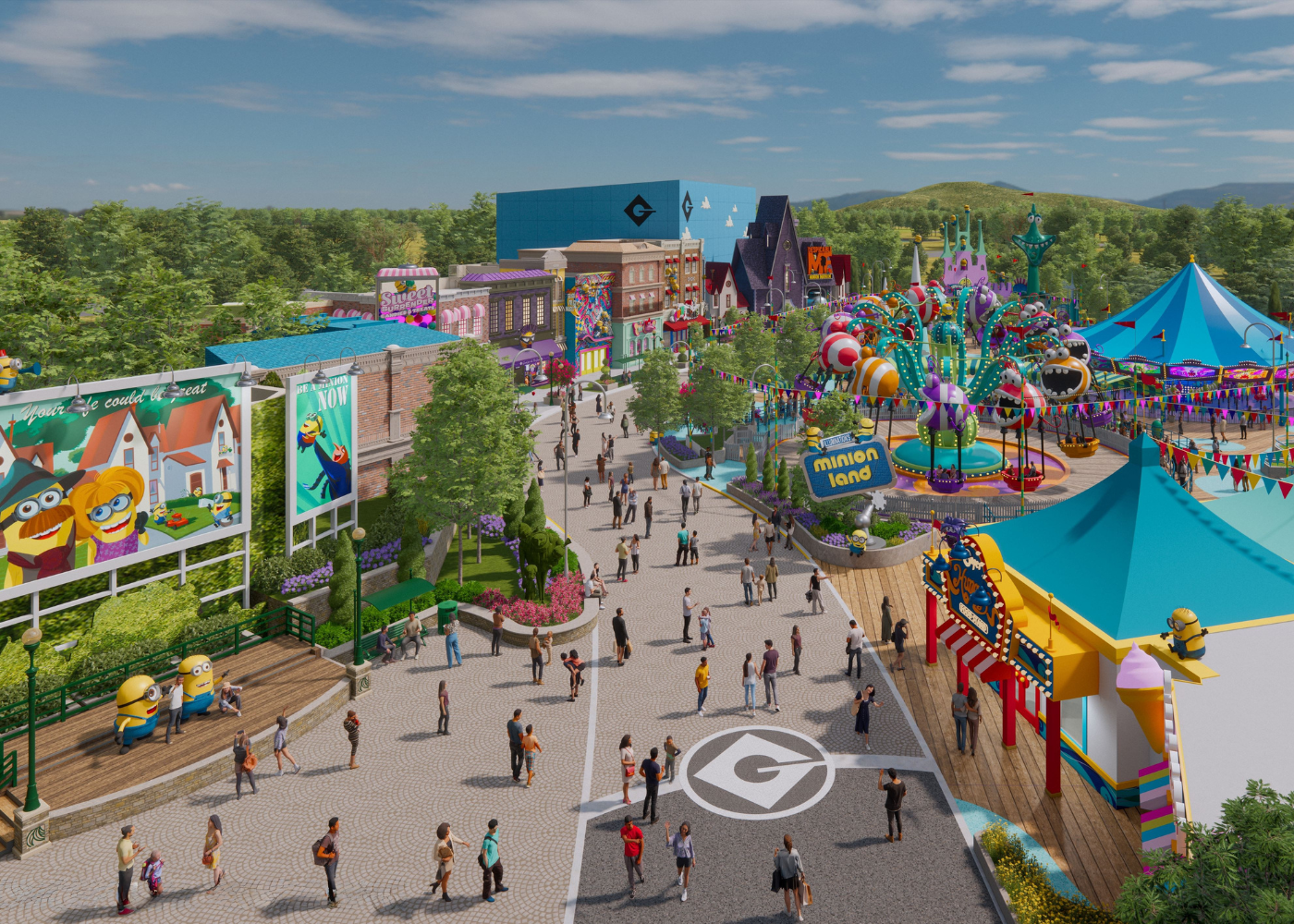 A rendering of Minion Land at Universal Studios Singapore