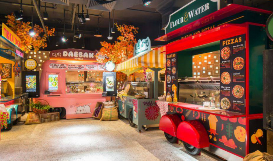 Food trucks in Singapore Picnic is a themed restaurant in Wisma Atria