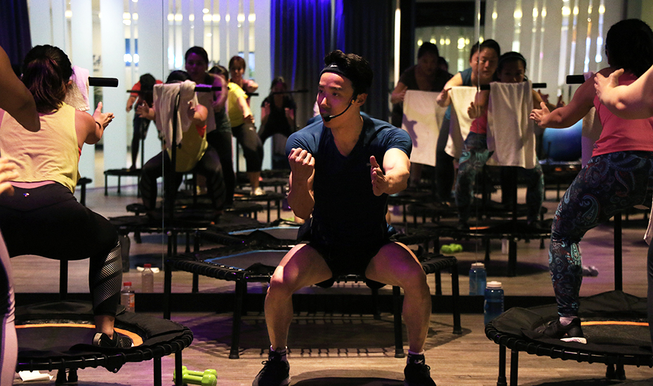 Bounce classes in Singapore Bbounce Studio’s trampolinebased fitness