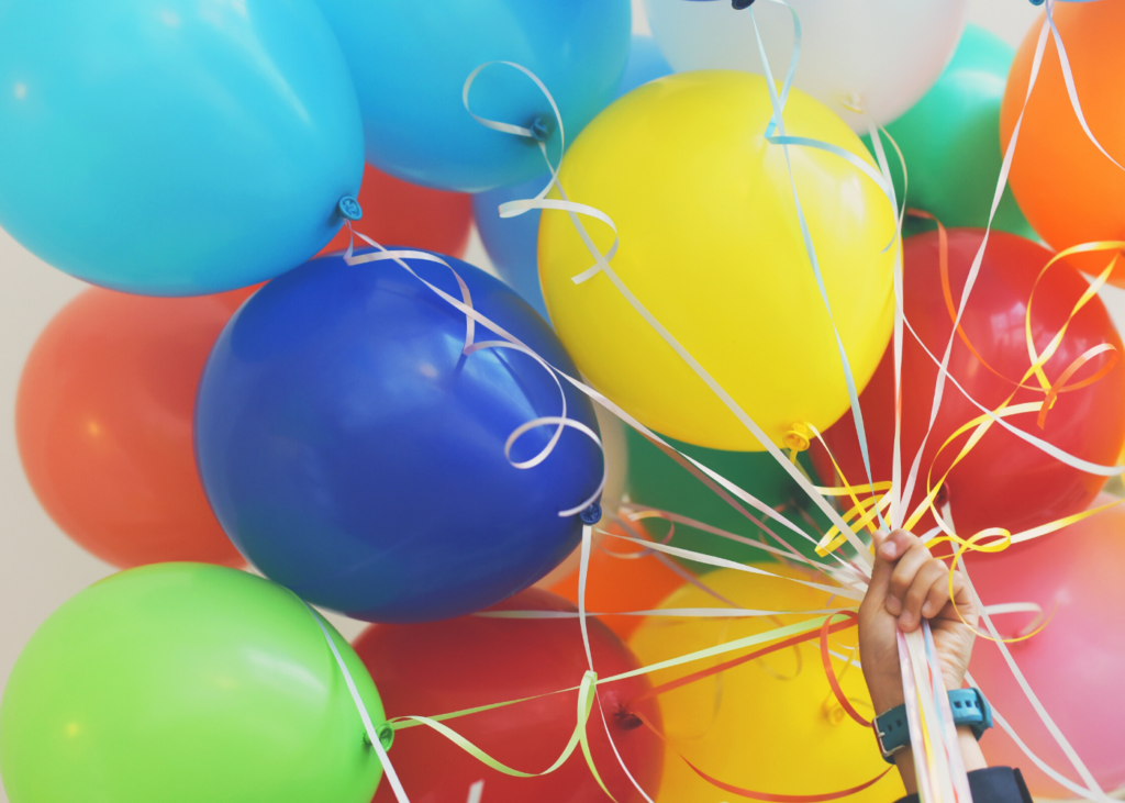 multi coloured balloons