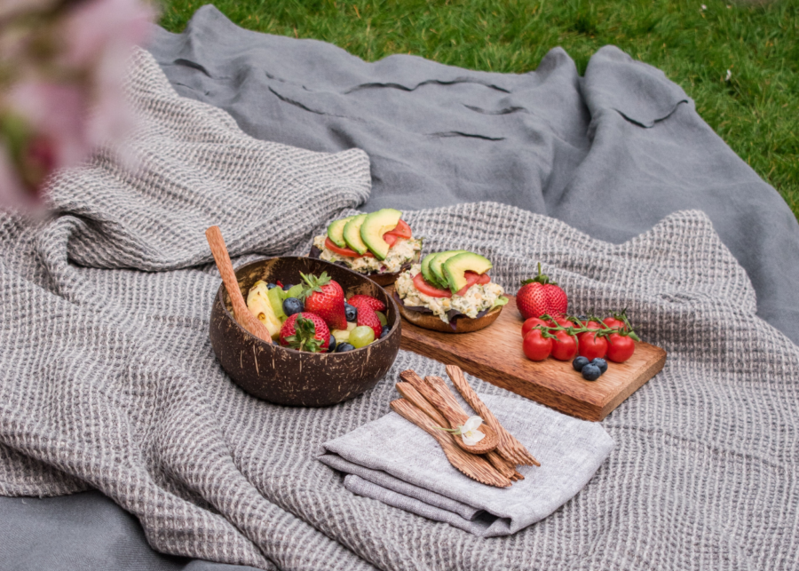 picnic food on grass