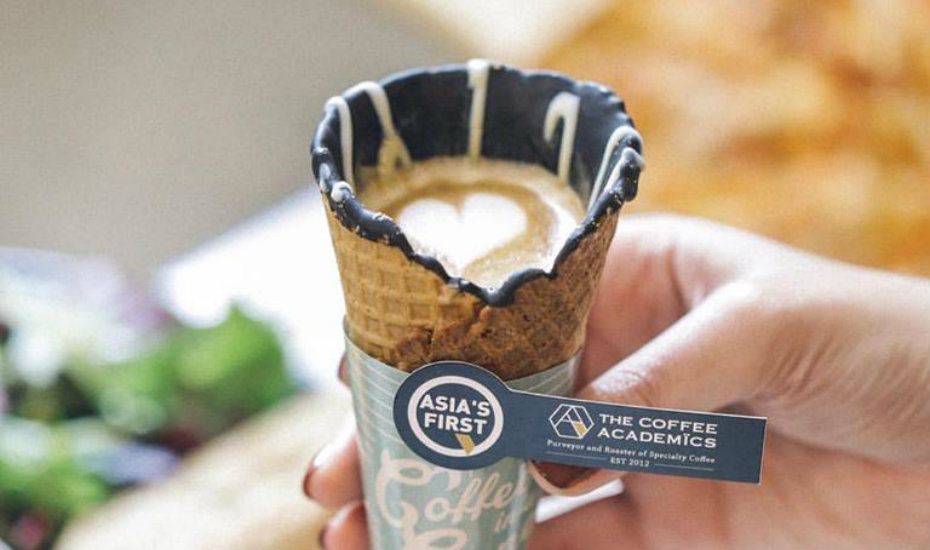 Coffee in a cone, anyone? (Photography by Coffee Academics via Facebook)