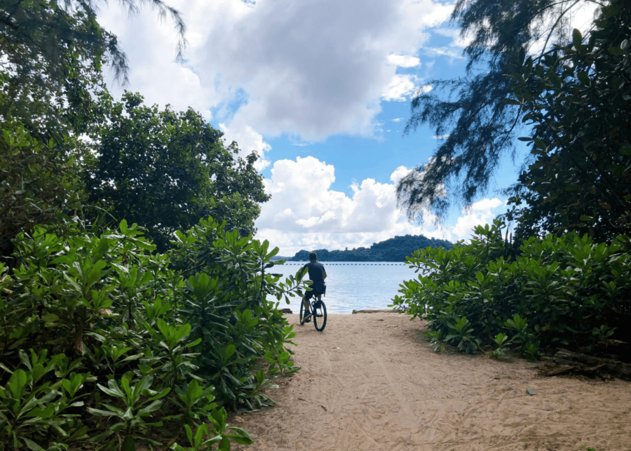 cycling at the beach | coney island singapore