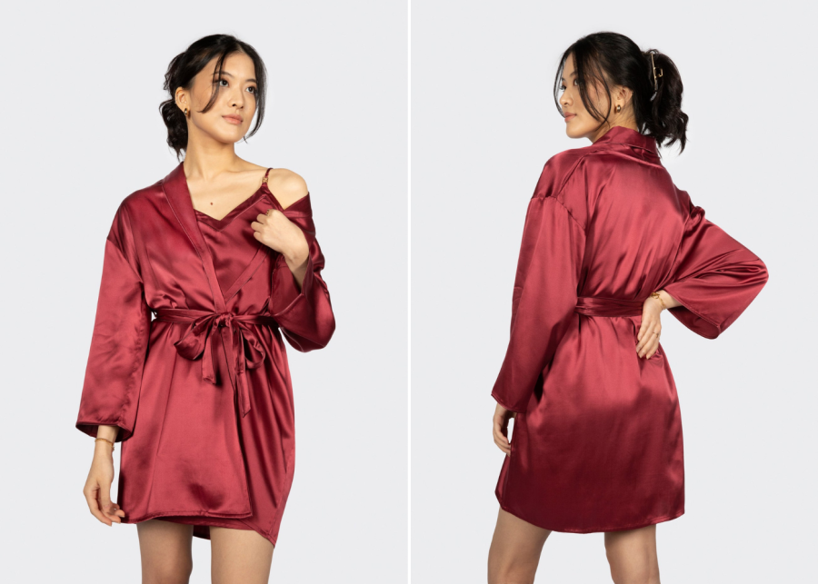 Rawbought Alba Washable Silk Dressing Robe-gifts-for-her