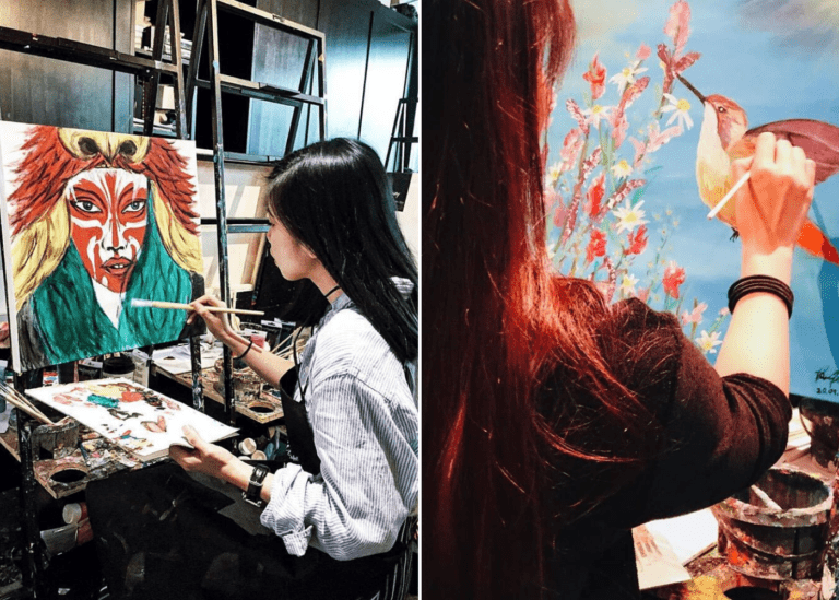 Art jamming in Singapore Studios for creative painting