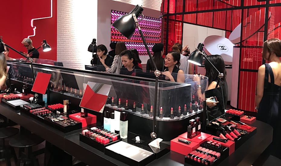 Chanel Le Rouge beauty pop-up | Chanel popup