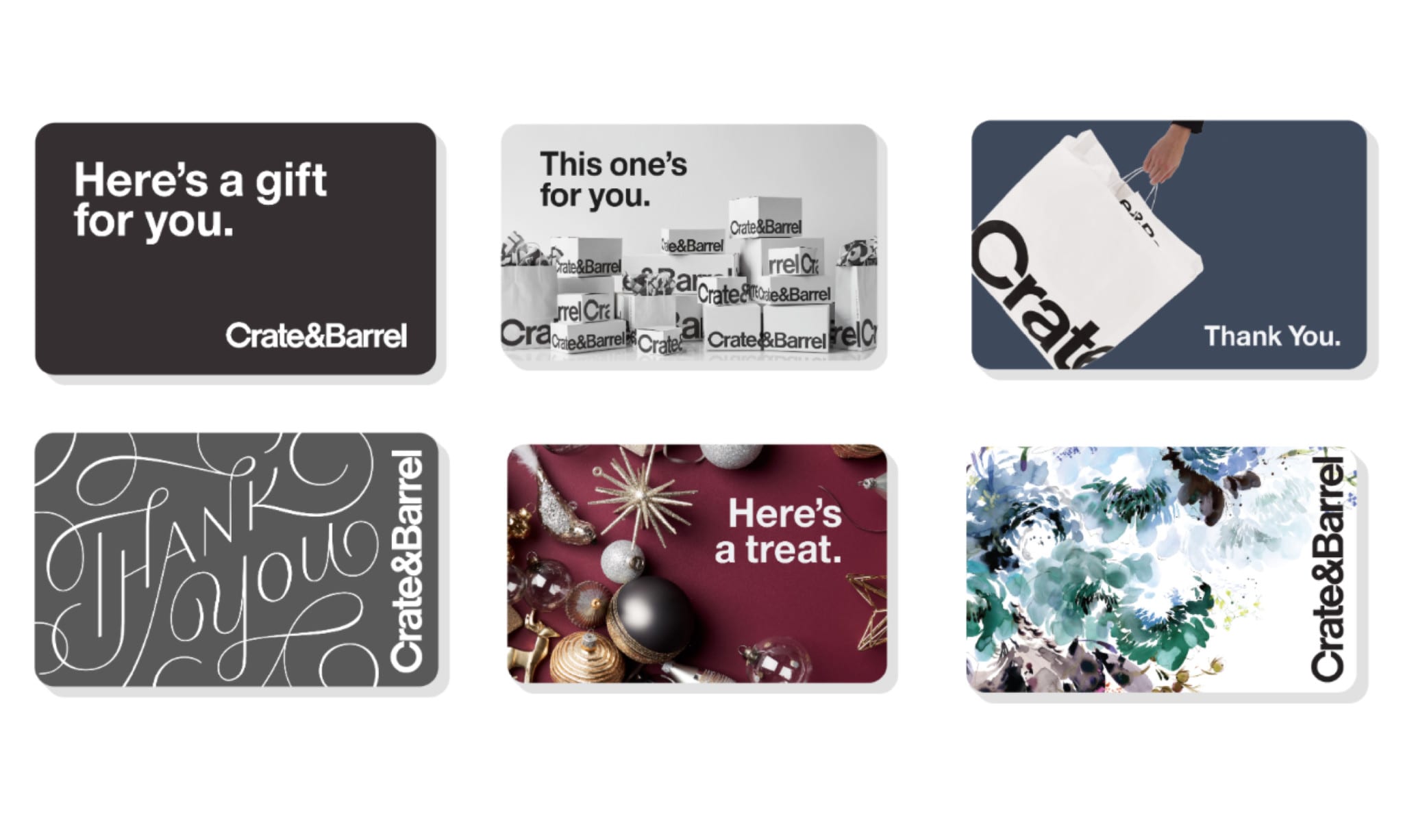 Christmas shopping at Crate and Barrel