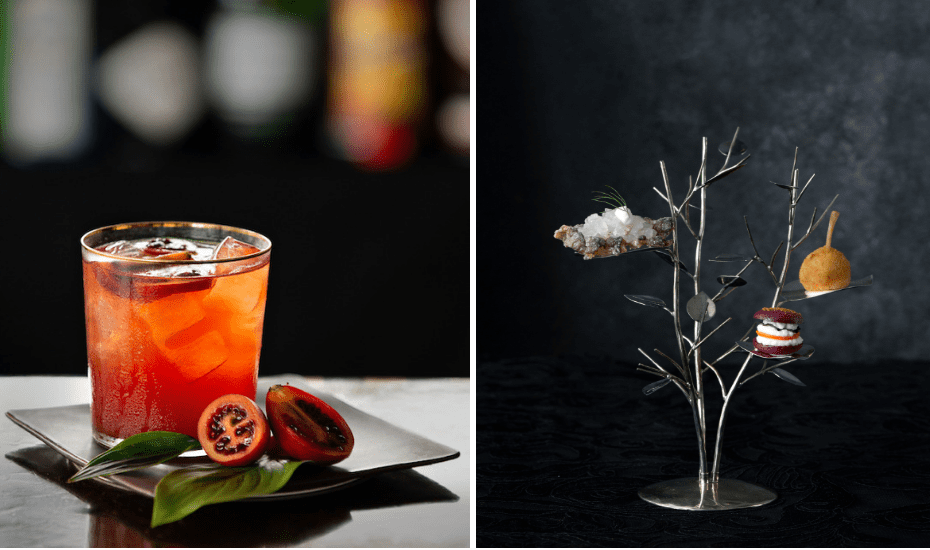 The cocktails comprise the usual suspects with a localised touch. Lovely as they are, they’re quickly elbowed out of the spotlight by the canapés