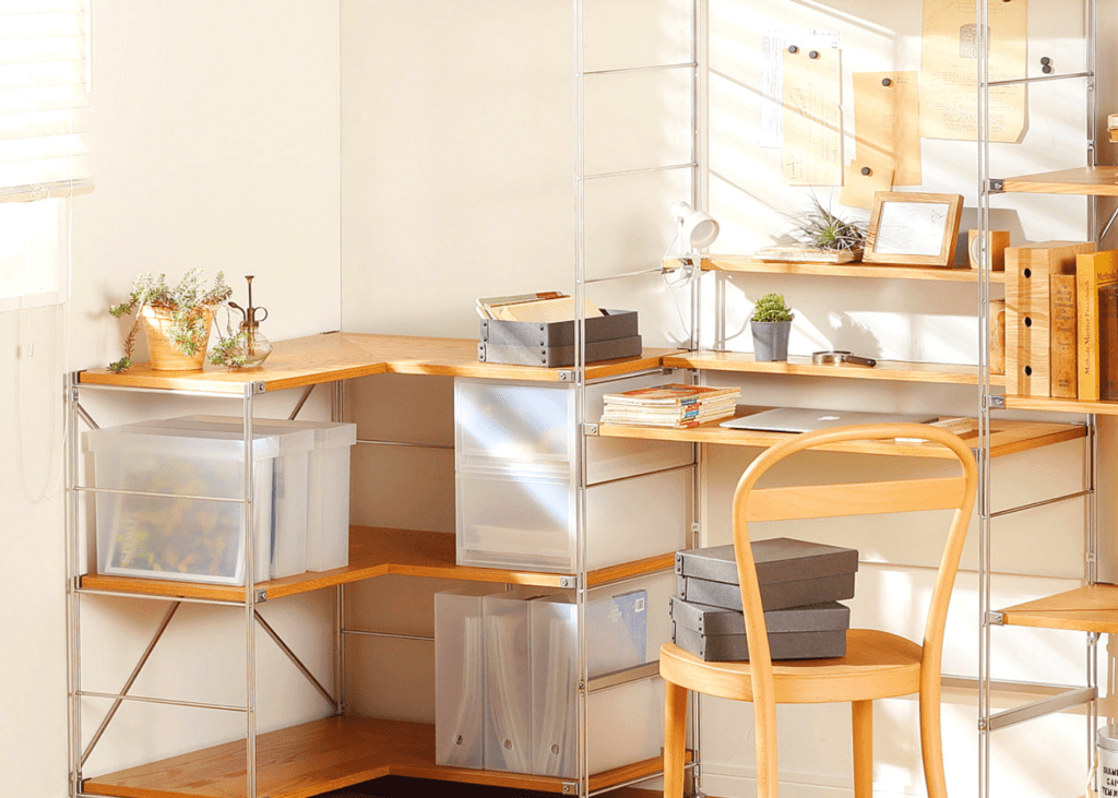 The Muji storage collection makes decluttering easy
