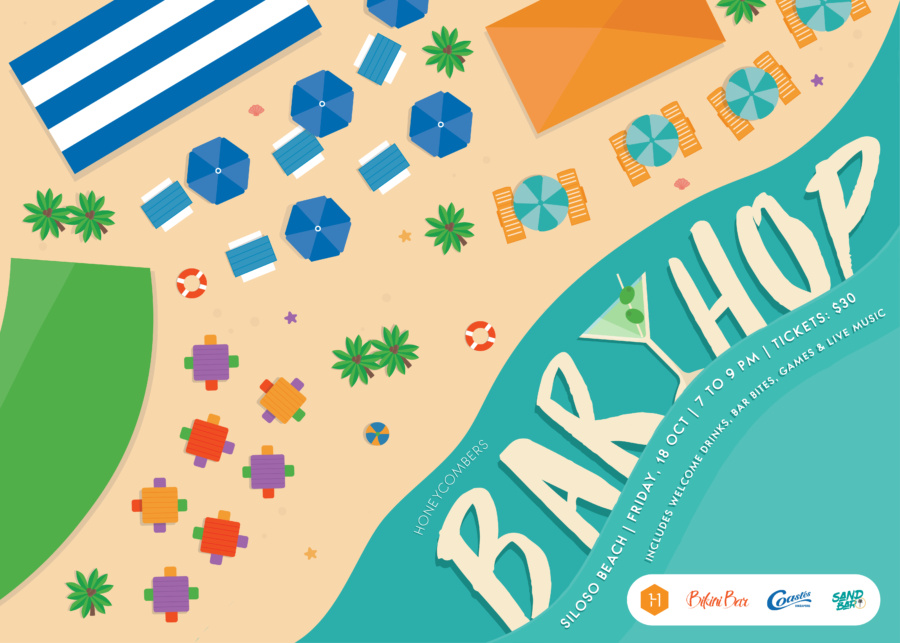 The Honeycombers Bar Hop: Hit up three beachside bars in Sentosa on 18 October