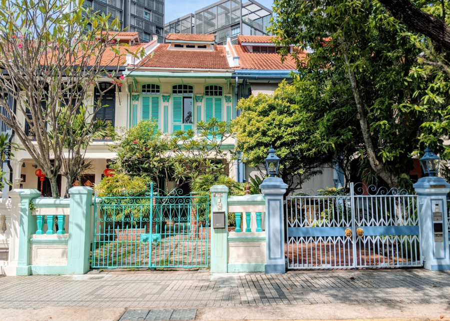 Pastel perfect houses along Emerald Hill | outdoor activities in singapore