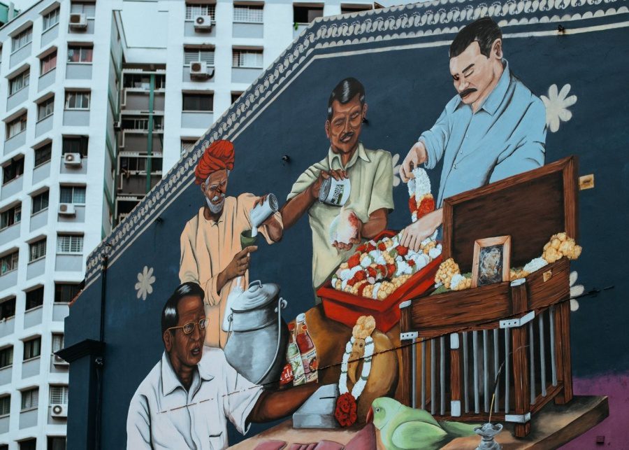 wall murals little india singapore