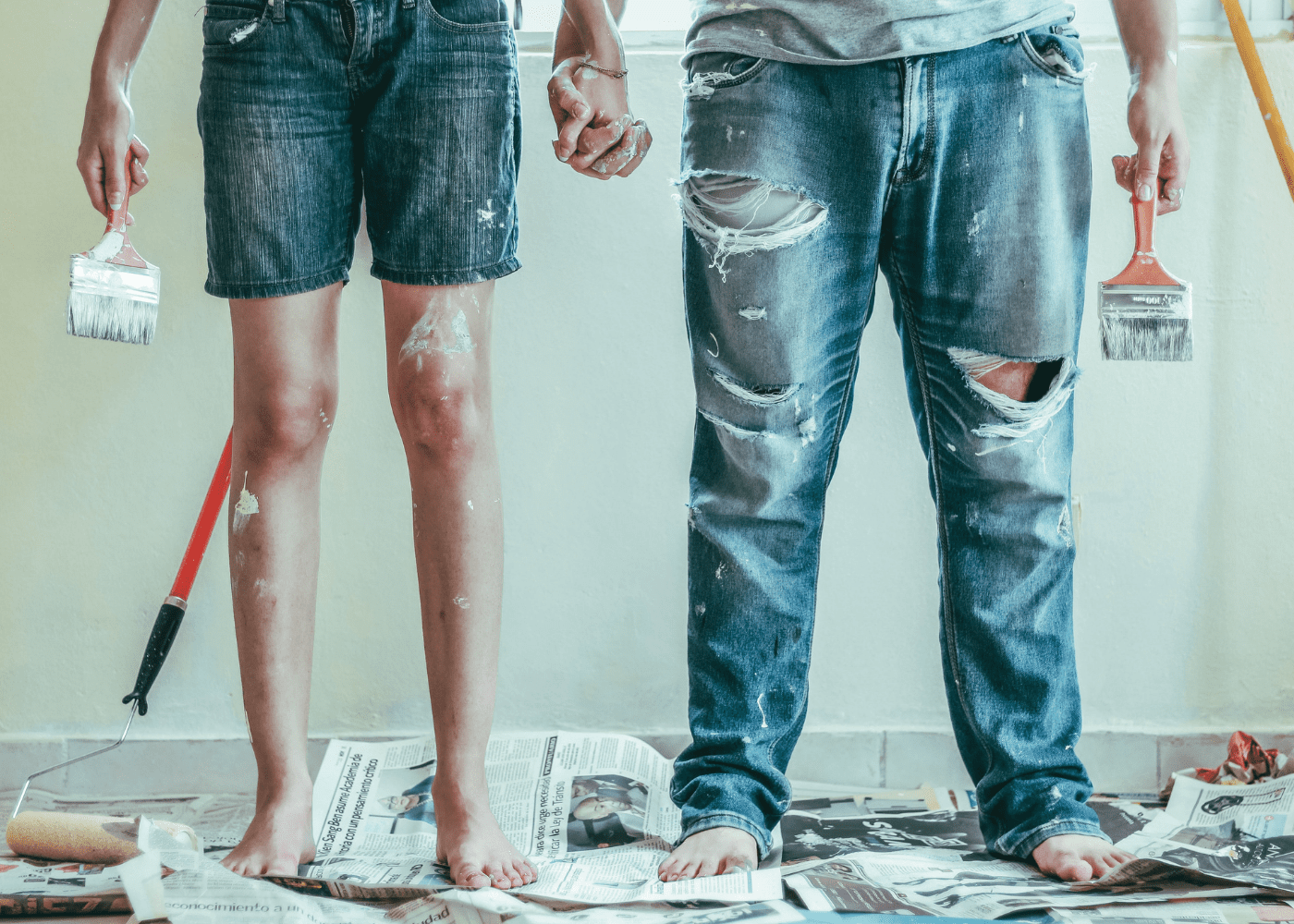 upcycle ideas | man and woman painting