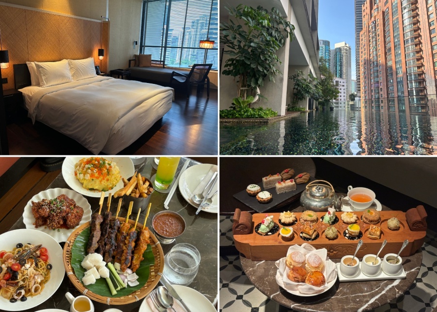 KL hotels - The RuMa Hotel And Residences - The Grand King room, the infinity pool, Santai Pool Bar and Lounge, Heritage Afternoon Tea at The Librari