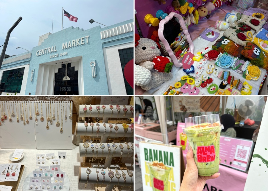 Where to shop in KL - Central Market (Pasar Seni) handicrafts and trinkets shops, matcha banana pudding from Alma Brew