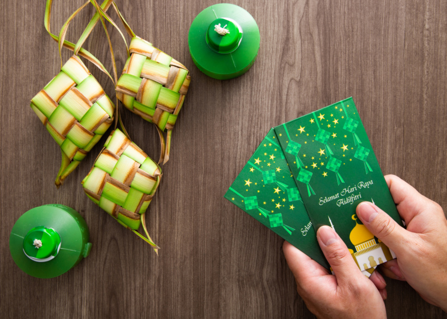 Green packets for Hari Raya 
