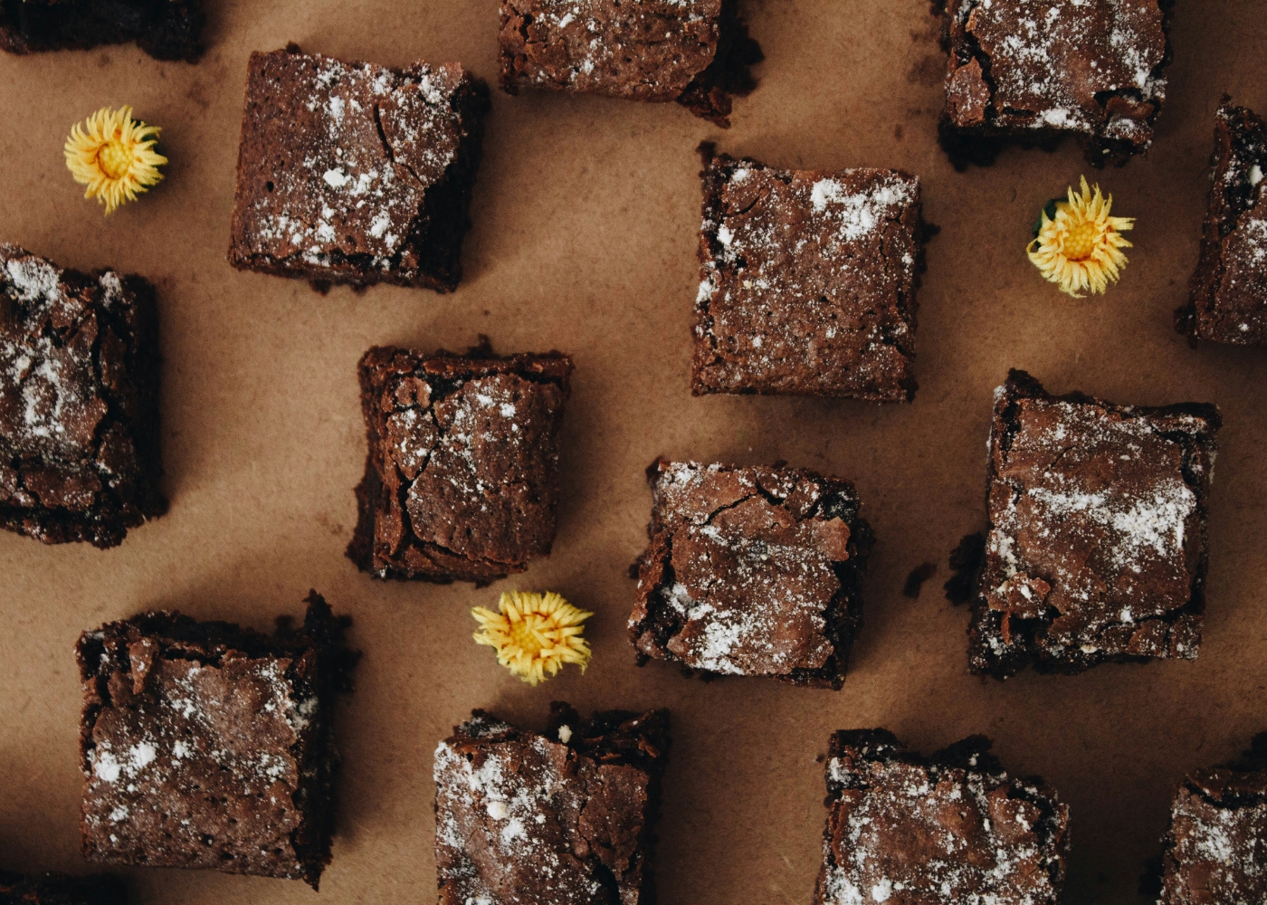 Best brownies in Singapore - Top-down view of a tray of brownies