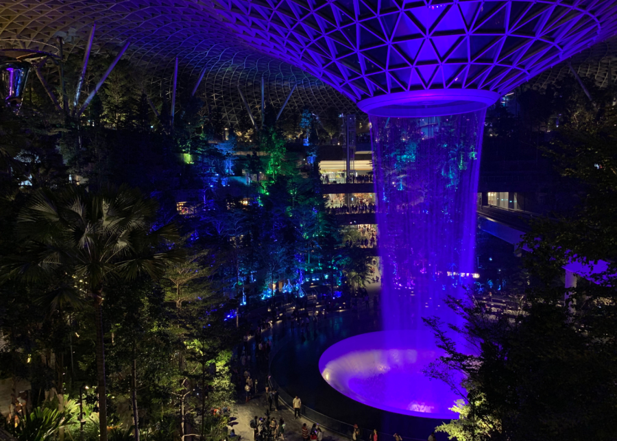 Jewel Changi Airport-HSBC Vortex Rain-things to do singapore at night