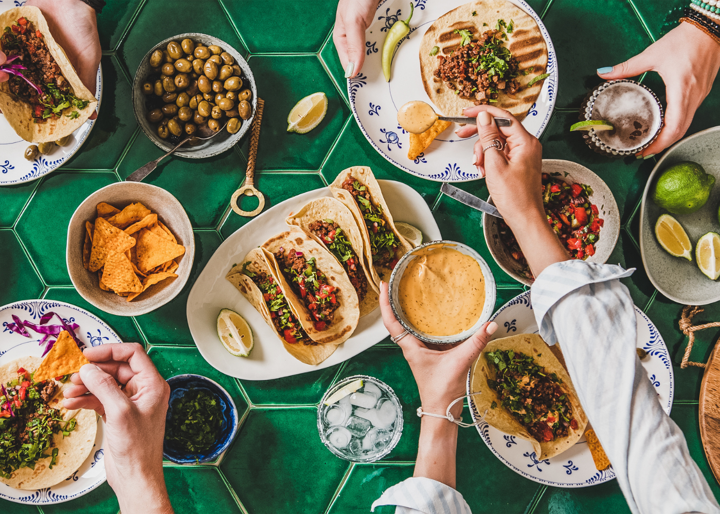 best mexican food singapore | tacos on table