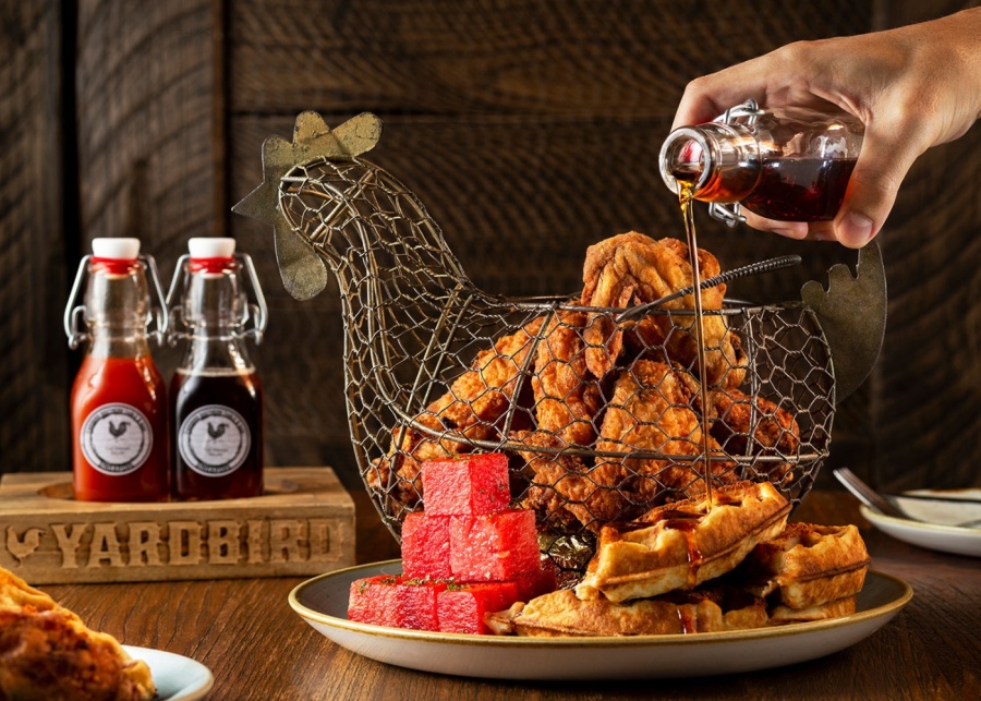 Yardbird's fried chicken, waffles, and watermelons | Restaurants at Marina Bay