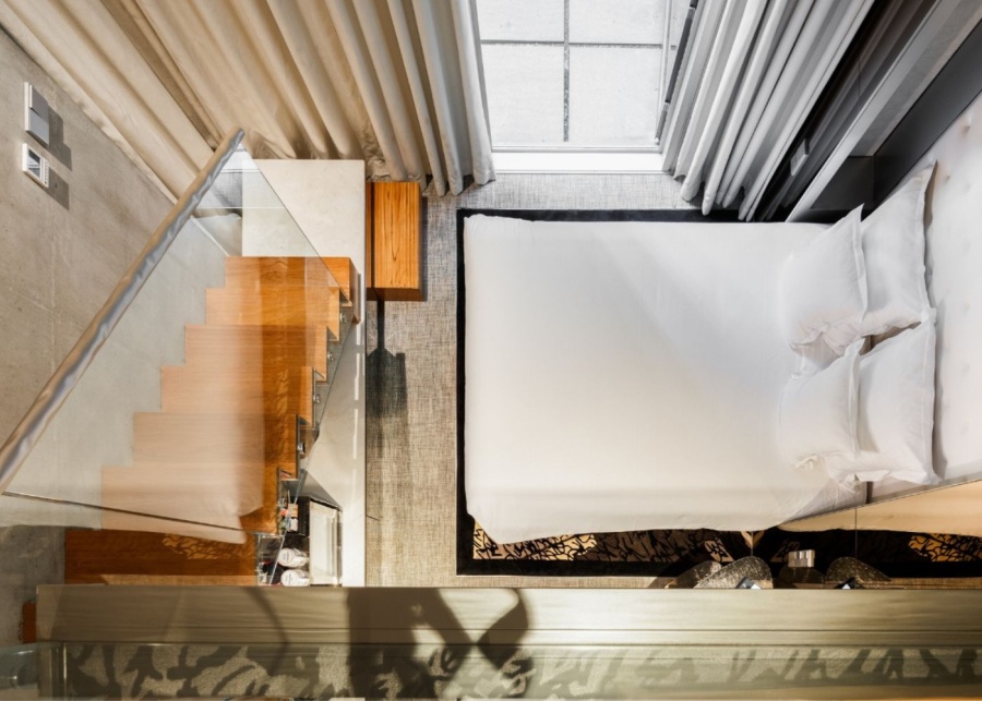 Best boutique hotels in Singapore - M Social Hotel Singapore - topdown view of loft room