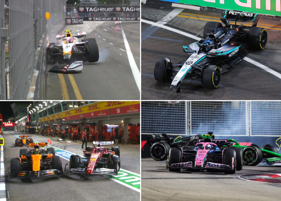 many crashes during practice - f1 singapore news highlights 2025