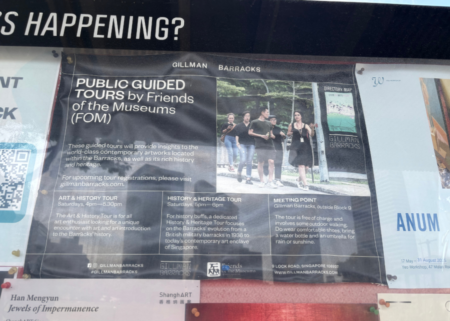 public guided tours by friends of the museum - gillman barracks singapore