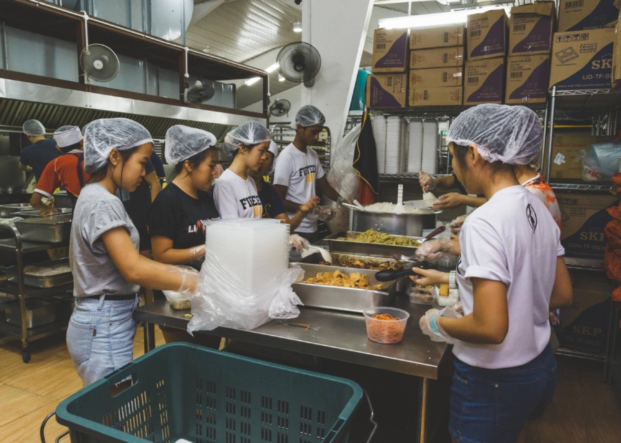 Willing Hearts soup kitchen food prep | Volunteer in Singapore for Christmas