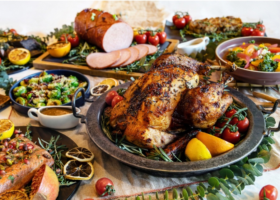 Best turkey in Singapore for Christmas 2025 - The Marmalade Pantry festive spread with honey lavender dry rub roast turkey