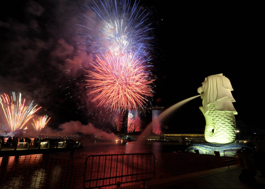 merlion park - fireworks in singapore 2025
