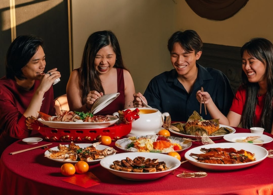 Best CNY reunion dinners 2026 - Mimi Restaurant - Friends gathering for a sit-down Lunar New Year feast