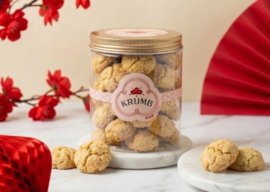 Unique CNY goodies - Krumb halal-certified and lower in sugar cereal potato cookies