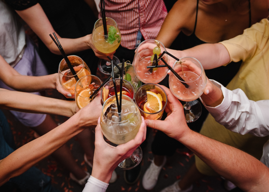 cny party singapore | friends with drinks