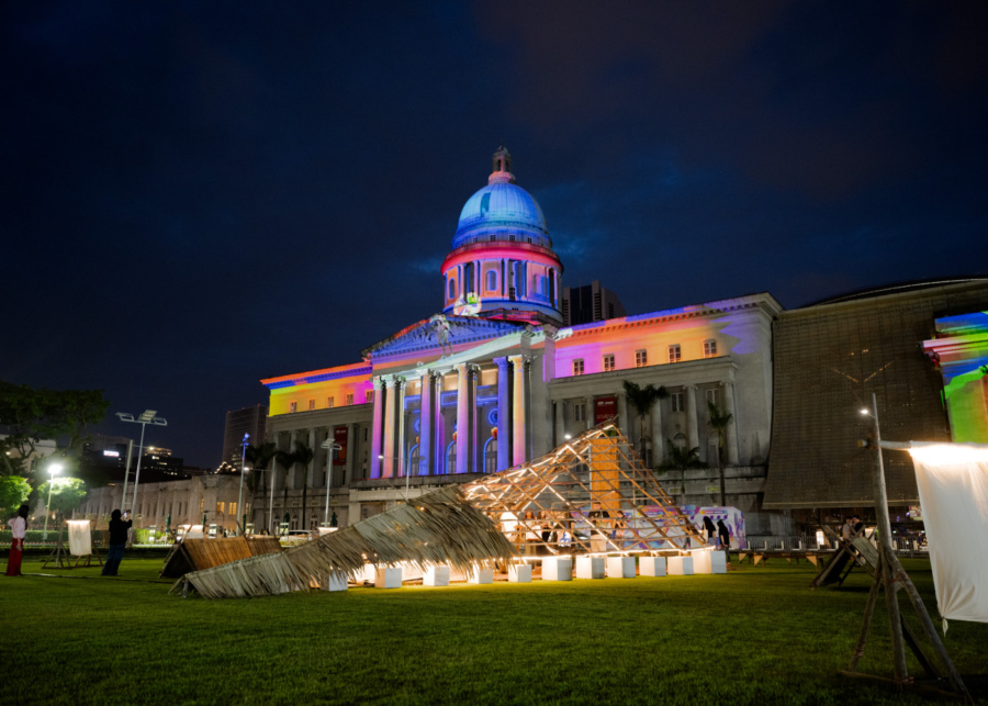 Memory Gesture facade projection | Light to Night 2026 Singapore