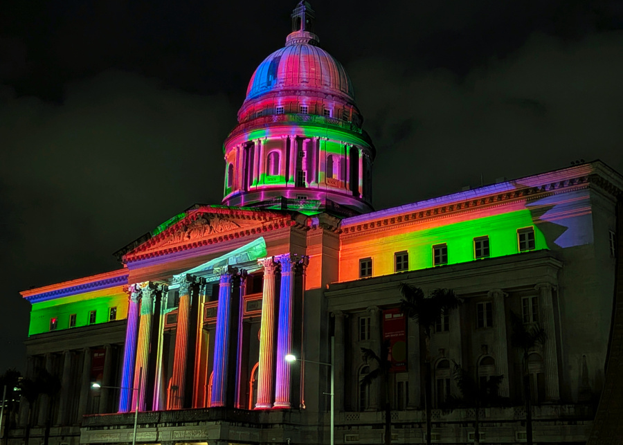 Memory Gesture facade projection | Light to Night 2026 Singapore