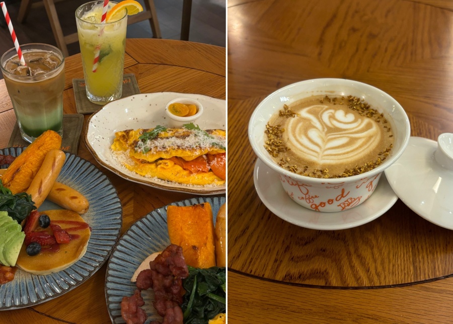 Orchard dining guide - Halcyon and Crane brunch dishes and osmanthus latte