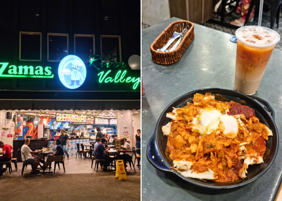 Zamas Restaurant's exterior, prata tsunami and teh cino | Supper spots Singapore