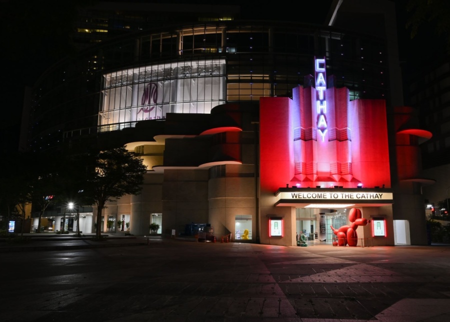 The Cathay's facade at night | What's happening in Singapore