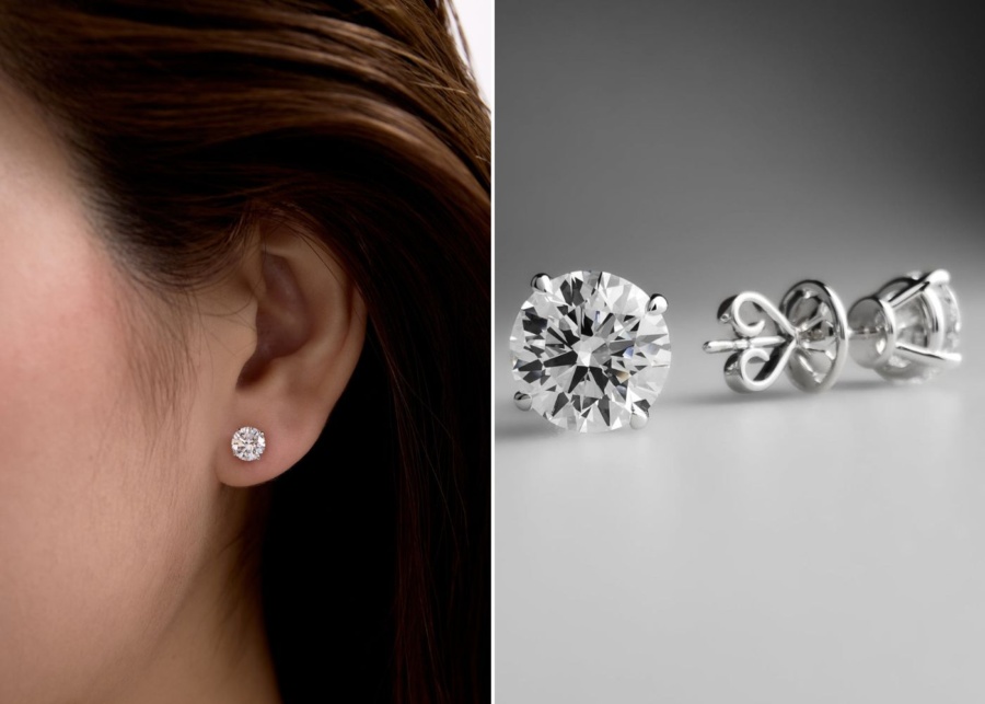 Cara Heritage Élise 1.00 ct. Solitaire Ear Studs-mothers-day-giveaway