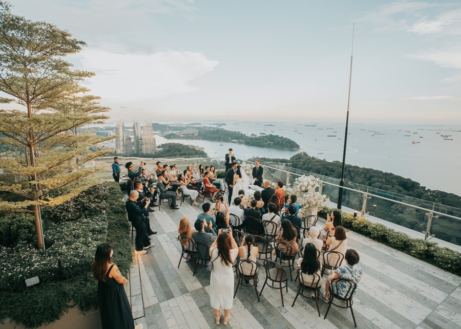 Wedding venues in Singapore - 1-Alfaro - outdoor solemnisation with panoramic views