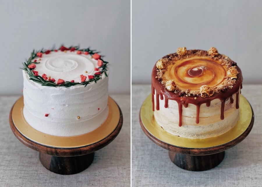 Sarah's Loft strawberry shortcake, vanilla salted caramel cake