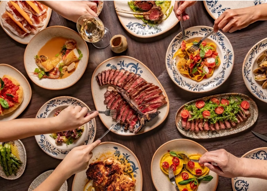 Best champagne brunch in Singapore - Altro Zafferano - A spread of steak and frites