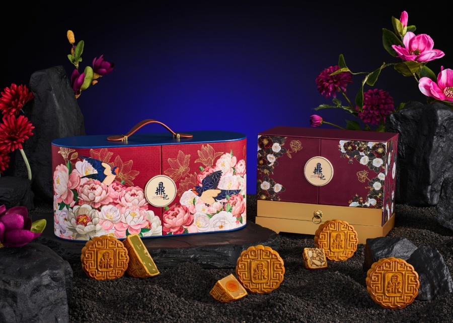 Mooncakes 2025 in Singapore - Ding Mooncakes designer boxes with traditional baked mooncakes