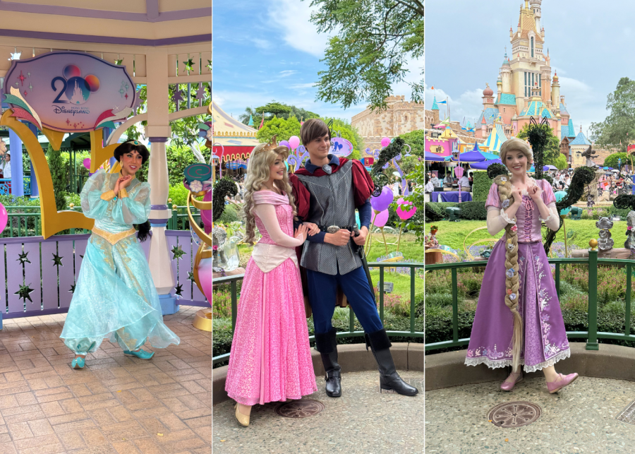 hong kong disneyland princess jasmine rapunzel and aurora