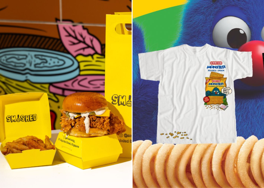 mamee monster smashed burger shirts - sg60 merch collaborations