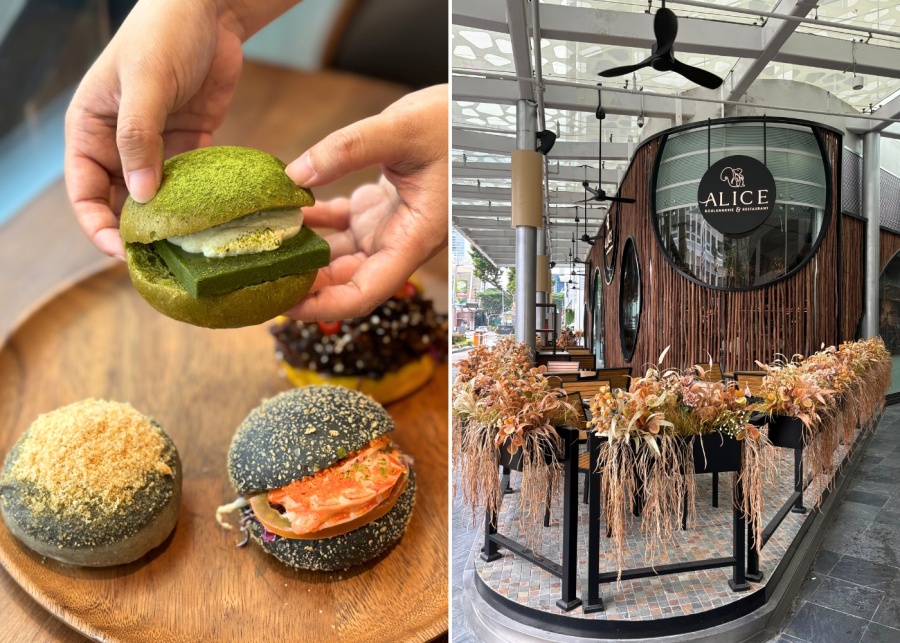 Alice Boulangerie & Restaurant's matcha nama bun and interior | New cafes in Singapore 2025