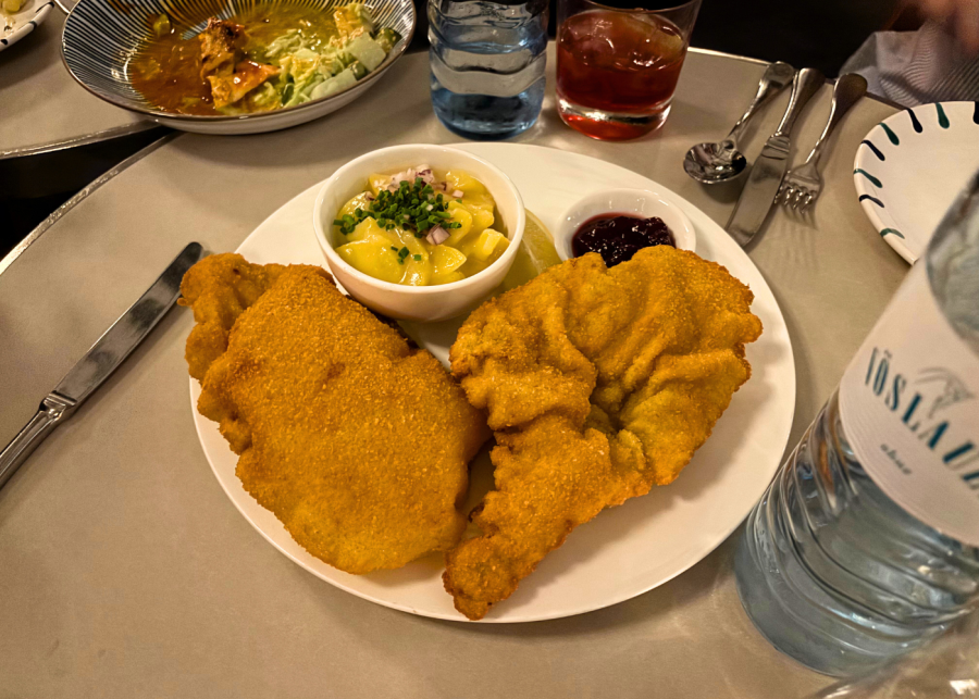 schnitzel at skopik und lohn - things to do in vienna