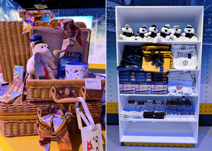 titanic merch at the gift shop