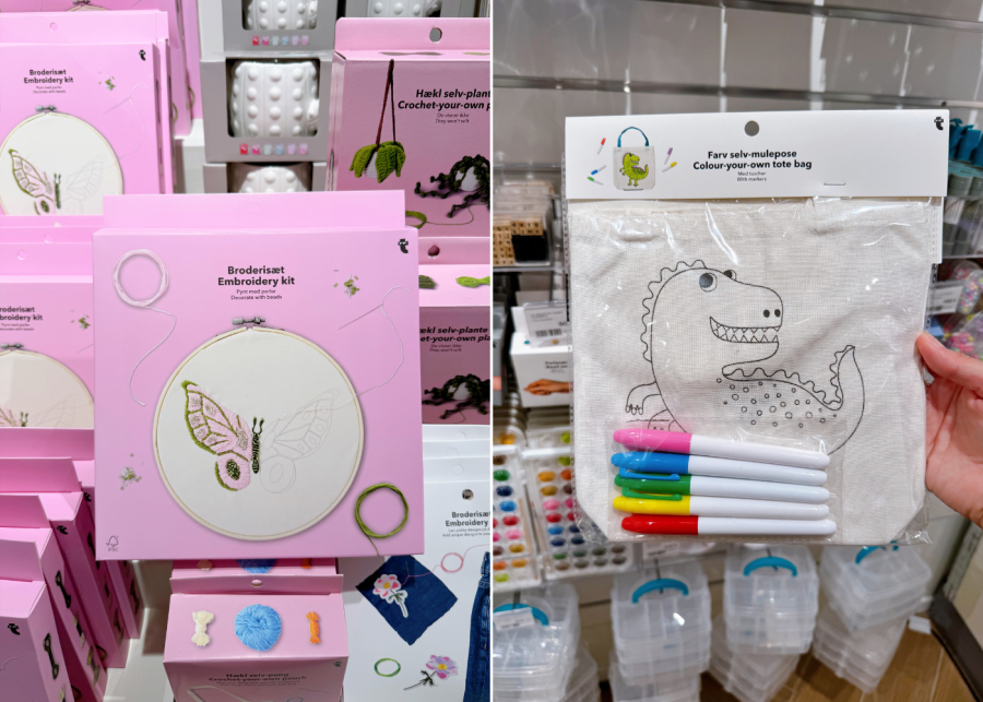flying tiger copenhagen singapore colouring tote bag and emberoidery kit