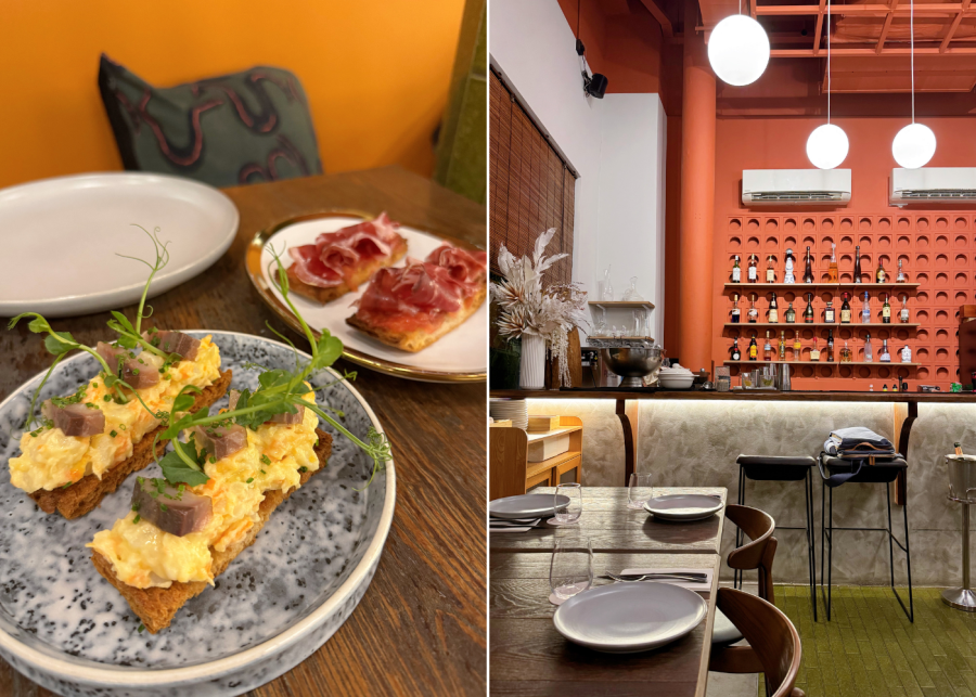 Cendra's smoked mackerel on toast and interior | New restaurants and menus in Singapore 2025